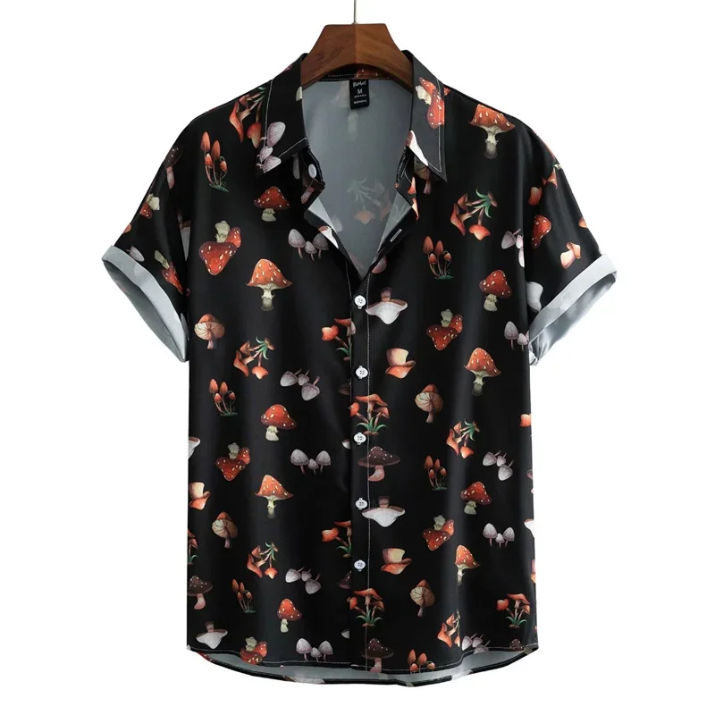 Camisas hawaianas con estampado de setas para hombres y mujeres, Tops de manga corta para niños, camisa de calle Y2k, camisas de playa Harajuku, moda de verano, nuevo