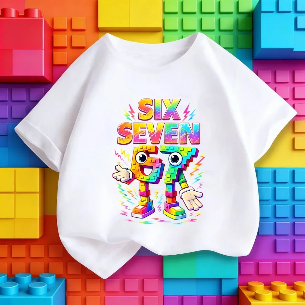 Round Neck Children's T-shirt Loose Comfortable Soft Skin Friendly Lightweight Fashionable Versatile Simple 67 Printed Top