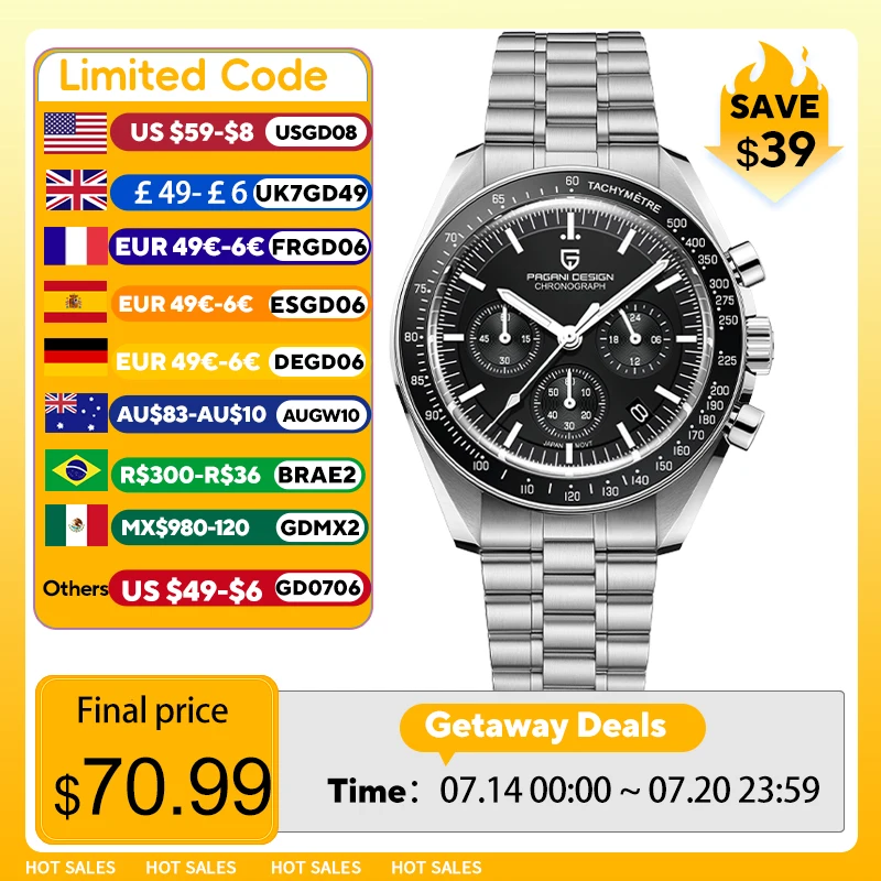 PAGANI DESIGN 2025 New Men's Watches Top Luxury Quartz Watch For Men A...