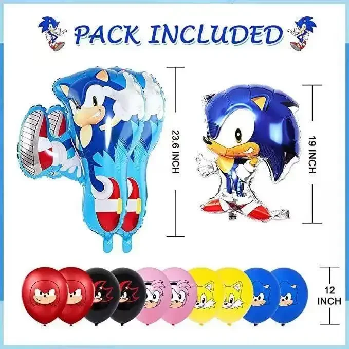 Globo de Sonic el Erizo Azul Brillante, Decoración para Fiesta de Cumpleaños, Juego de Números, Suministros para Fiesta Infantil, Regalo para Niños