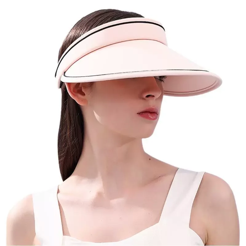 

High quality UV sunscreen hat for women in summer, UV resistant, with an empty top sun hat for outdoor face protection from the