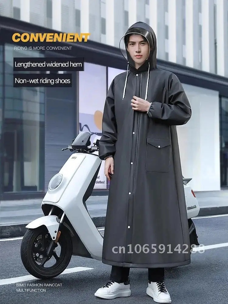 

New EVA Men's Raincoat Body Waterproof Long Full Raincoat Lengthen Fashion Rainwear Ride Poncho Motorcycle Bicycle MTB Road