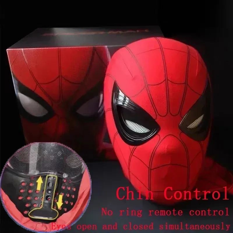 Spiderman Mascara Hoofddeksel Masker Cosplay Bewegende ogen Elektronisch masker Spider Man 1:1 Afstandsbediening Elastisch Volwassenen Kinderspeelgoed Cadeau - afbeelding 1