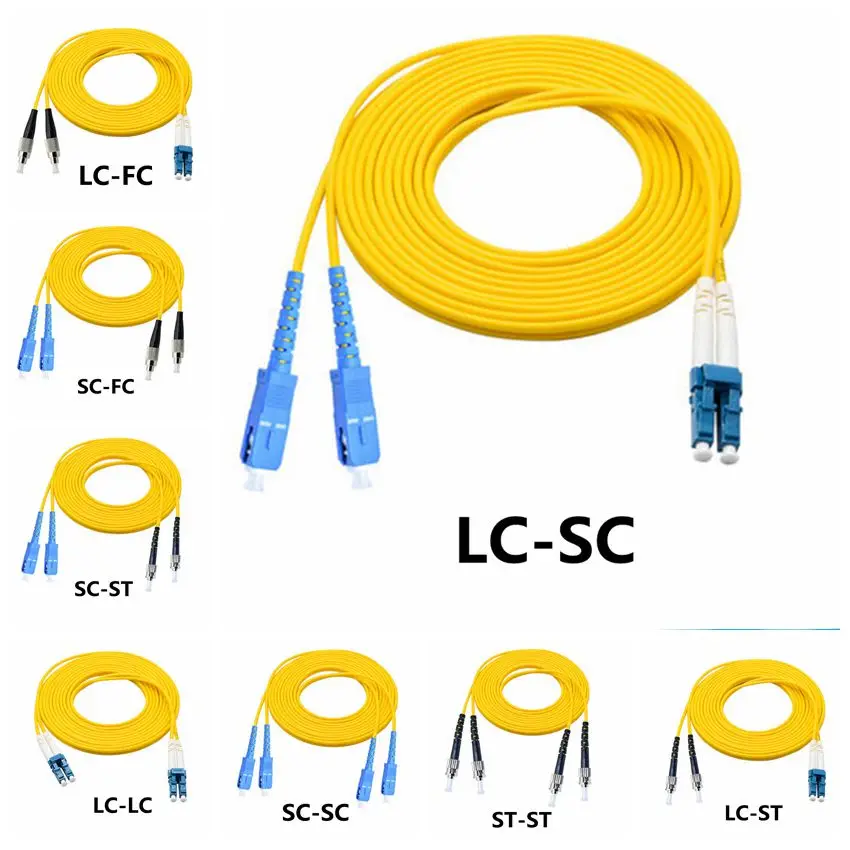 Single mode dual core optical fiber jumper LC-LC to SC / FC / St 1M 2M 3M 10m 15m 20M 30M 50M carrier grade pigtail cable