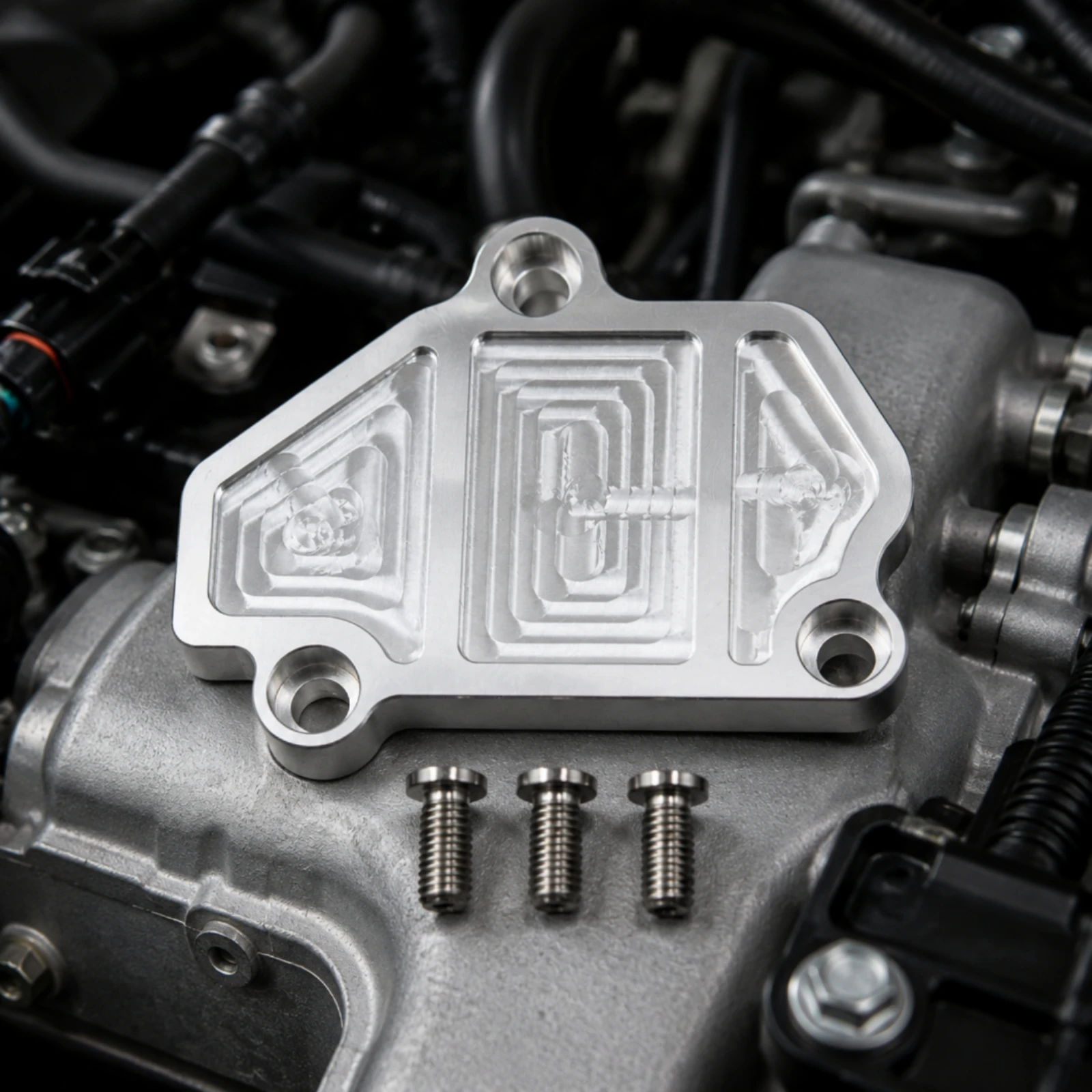 VTEC Block Off Plate CNC Machined Solenoid Block-off Plate Lightweight Bolt-on Engine Part for Custom Builds