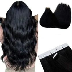 Tape In Hair Extensions Menselijk Haar Steil Tape In Extensions Echt Menselijk Haar Tape Op Extensions In Hair Extensions Zwart Haar