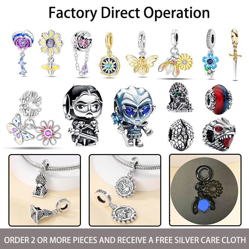 New Hot Sale 925 Sterling Silver Autumn Firefly Amulet Charm Suitable for 925 Sterling Silver Women's Bracelet DIY Boutique Gift