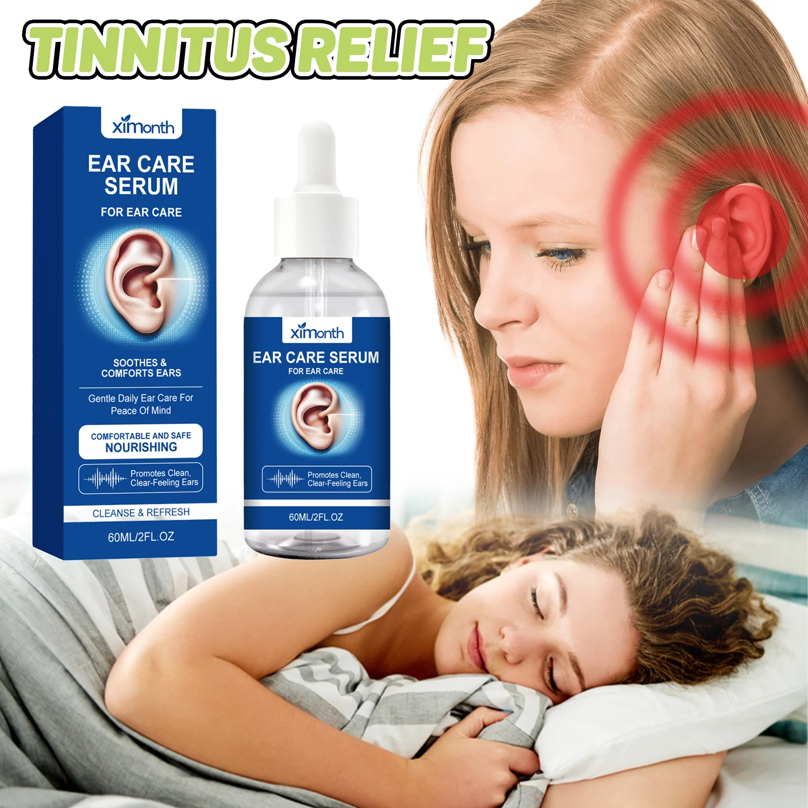 Tinnitus Relief Drops Otitis Treatment Alleviate Deafness Tinnitus Improved Ear Health Remove Earwax Ear Ringing Soothing Drops