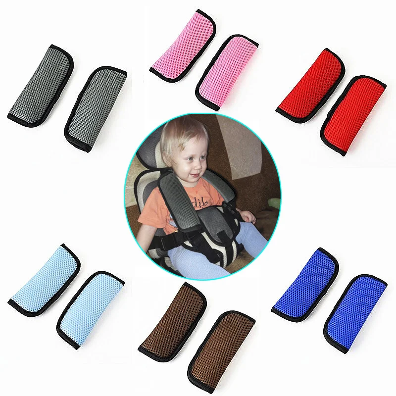 Fundas universales para cinturón de seguridad para cochecito de bebé, Protector de esponja suave para asiento de coche, correas de cojín para trona