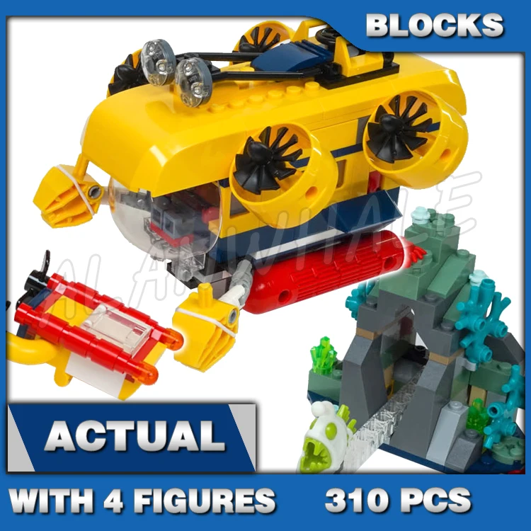 

310pcs City Ocean Exploration Submarine Underwater Robot Seabed-cave Setting 11614 Building Block sets Compatible With Model