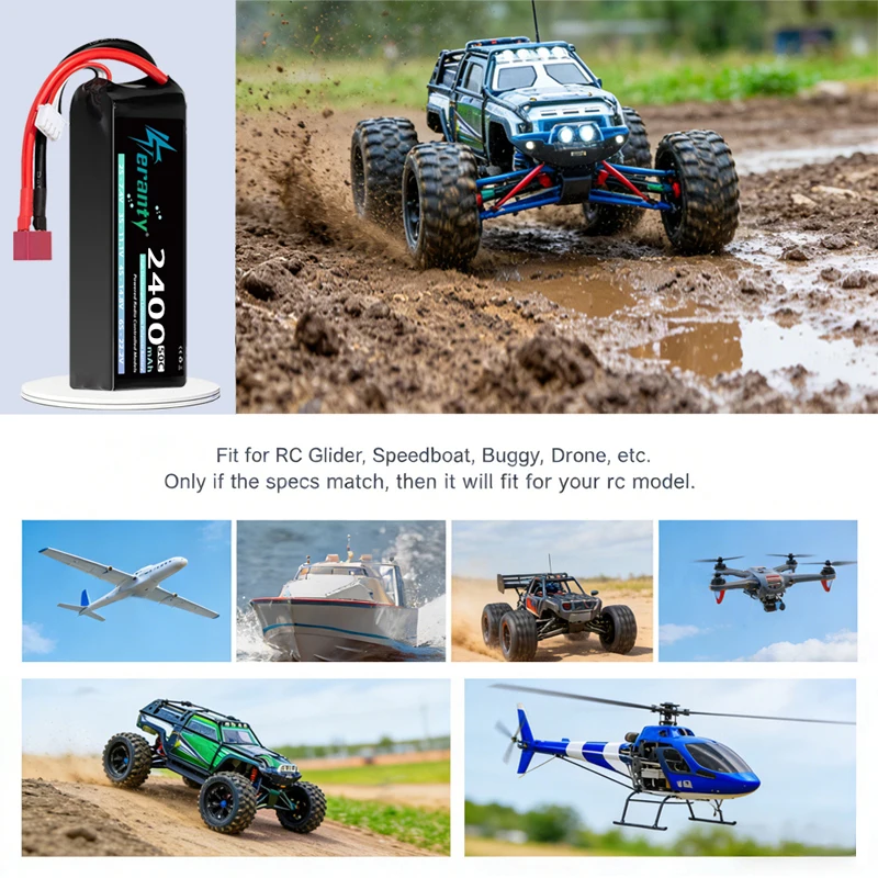 TERANTY 3S 2200/2400/2600mAh Lipo Battery 11.1V 50C with T/XT60 Plug For FPV Drone Airplane RC Car Truck Boat RC Model Parts view 5