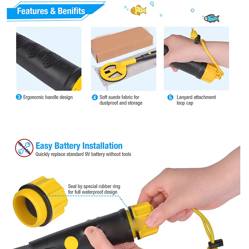 Metal Detector Underground Professional Depth 30m Search Finder Gold Detector Treasure Hunter Detecting Pinpointer Waterproof