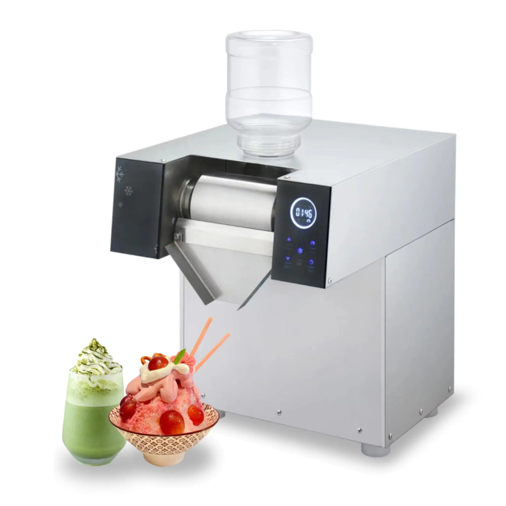 Carving Machine Automatic Ice Cream Snowflake Machine Electric Stainless Steel Commercial Milk Snow Ice Water Cooled