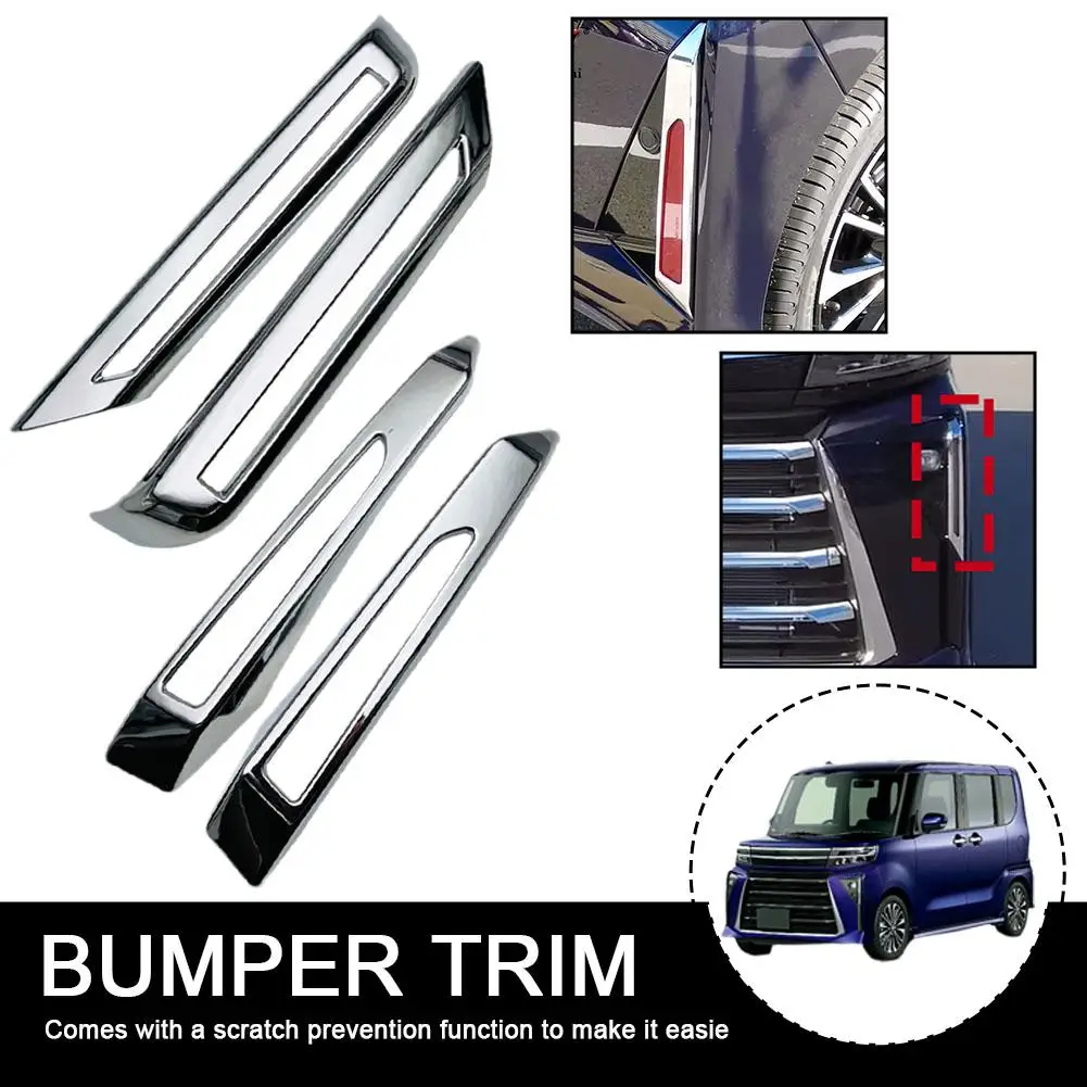 Front/Rear Bumper Fog Light Lamp Cover Frame Trim Decorative For Daihatsu Tanto Custom LA650S LA660S 2023 Car Accessories U0A0