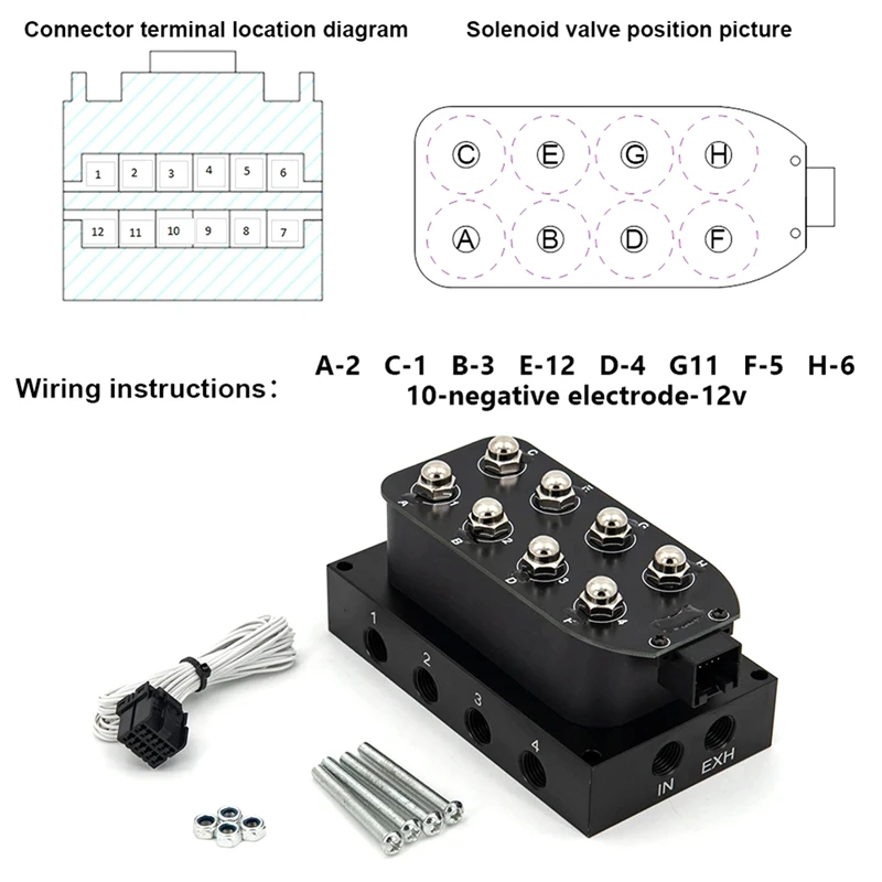 Air Ride Suspension Manifold Valve Solenoid Valve 1/4 1/8Inch NPT Fast Air Bag Control Fbss VU4 (0-300Psi) Easy Install