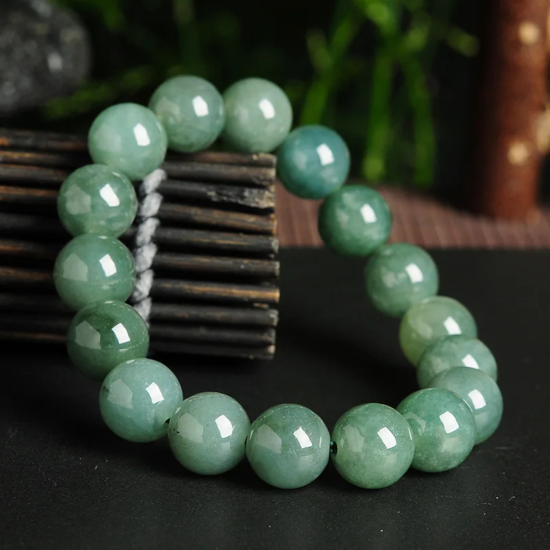 Oil Green Myanmar Beads Men and Women 10mm Jade Bracelet