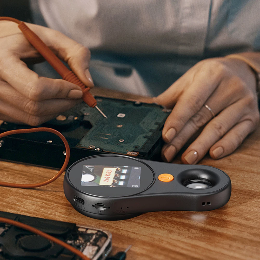 Mikroskop Digital Genggam 500X Layar IPS 2 Inci Kaca Pembesar Koin Elektronik Kamera Mikroskop Portabel untuk Perbaikan Jam Tangan Perhiasan