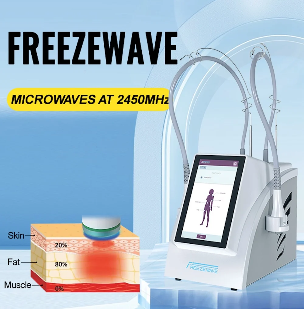 Coolwave 2.45GHz Slimming Machine Anti-Aging Freezwave Device ABS Desktop for Face Body Skin Tightening Cellulite Reduction