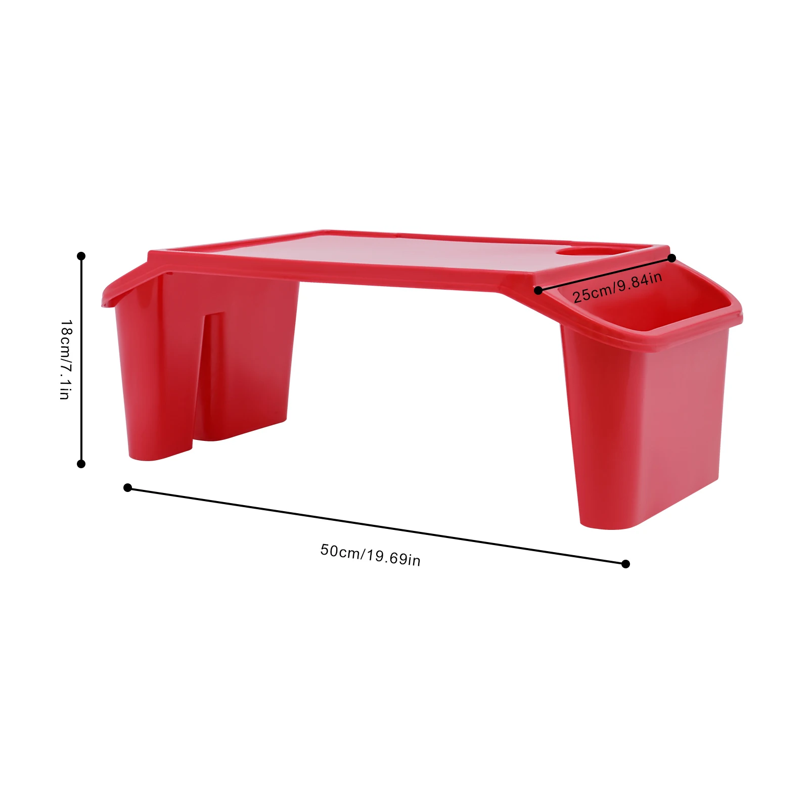 6 Pcs PP Rectangle Kids Lap Desk Tray Breakfast Laptop Trays With Side Pockets Portable Lap Bed Table Drawing