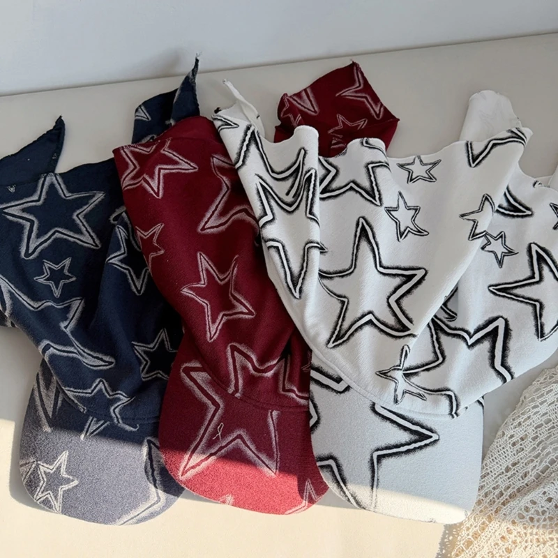 Star Print Wide Brimmed Baseball Cap Gift for Boyfriend Girlfriend Sun Hat
