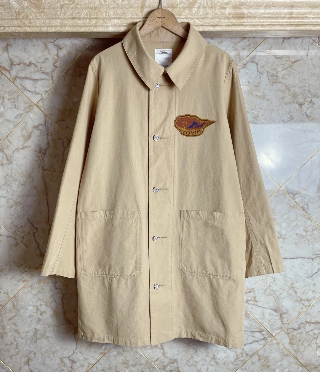 

2025 VISVIM GREASE MONKEY COAT Auspicious Cloud Monkey Windbreaker Jacket Drill Vintage
