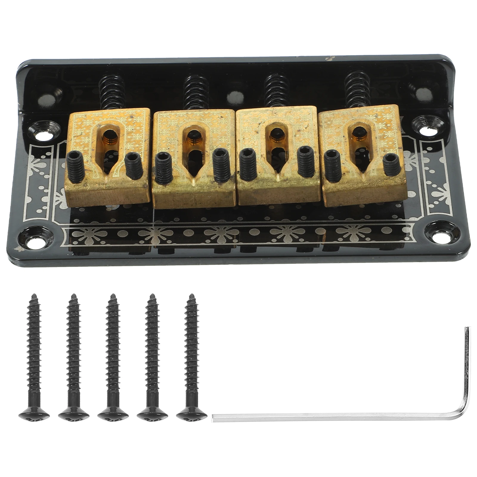 

4 String Fixed Bridge Hardtail Tailpiece Vintage Style Adjustable Copper Material Easy Install Rear Front Load For Cigar Box