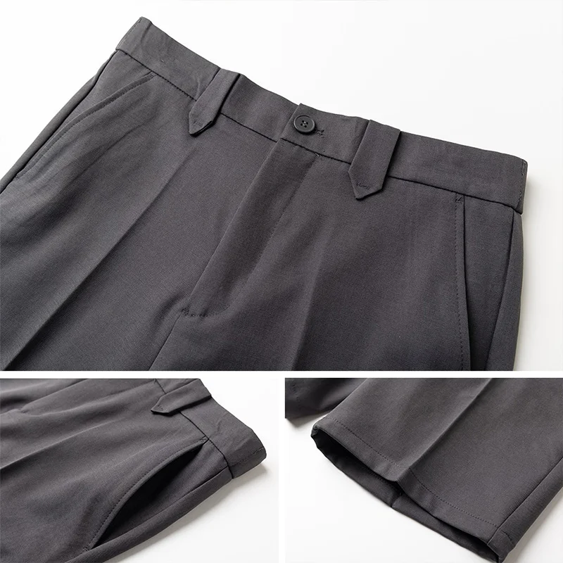 Summer Suit Shorts Men's Straight Loose Korean Style Casual Light Mature Style Business Mid-Pants Slim Fit Five-Point Pants Trend