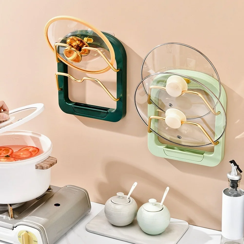 Wall Mounted Multi Functional Storage Rack Pot Cover Holder Cutting Board Rack Kitchen Storage Organization Rack