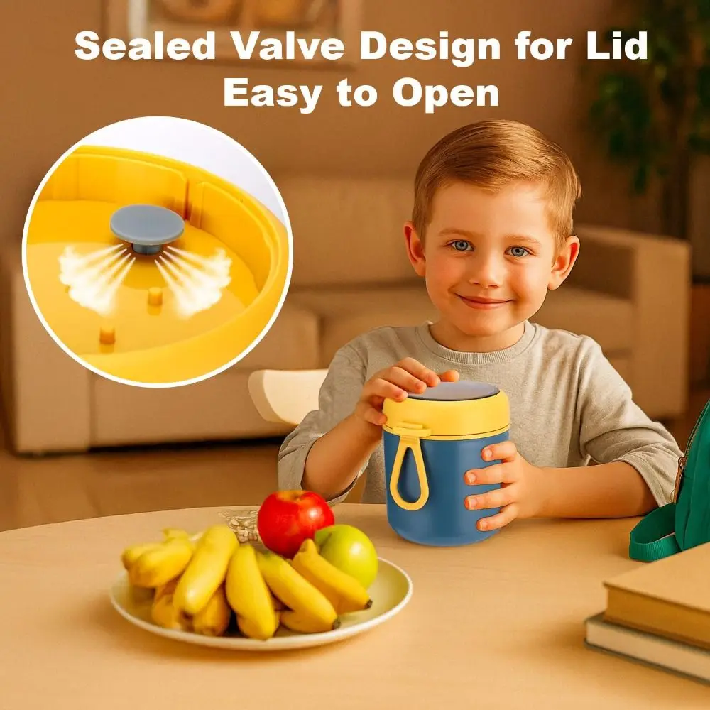 

С ложкой, ланч-бокс из нержавеющей стали, герметичный портативный термоконтейнер для супа, термоизоляция, банка для еды с вакуумной изоляцией