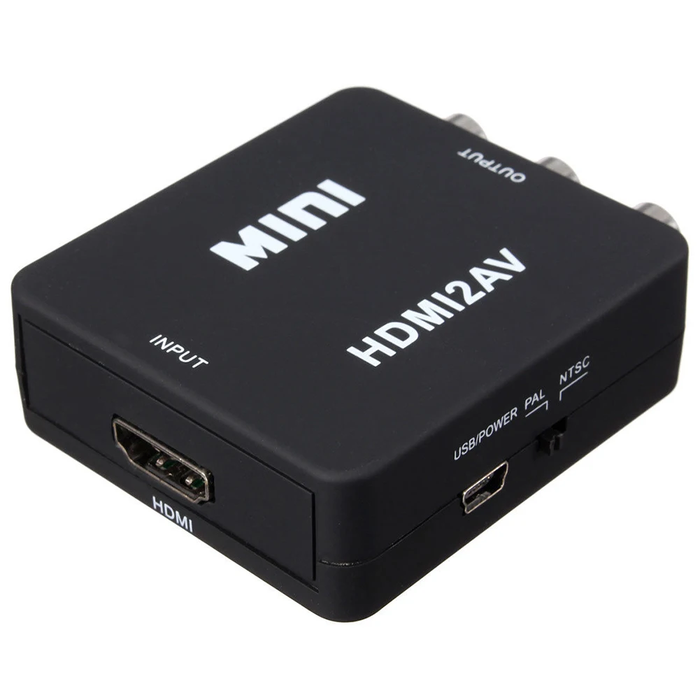 Mini Hdmi Naar Rca Samengestelde Video-Audio Av Adapter Converter Adapter 720P 1080P