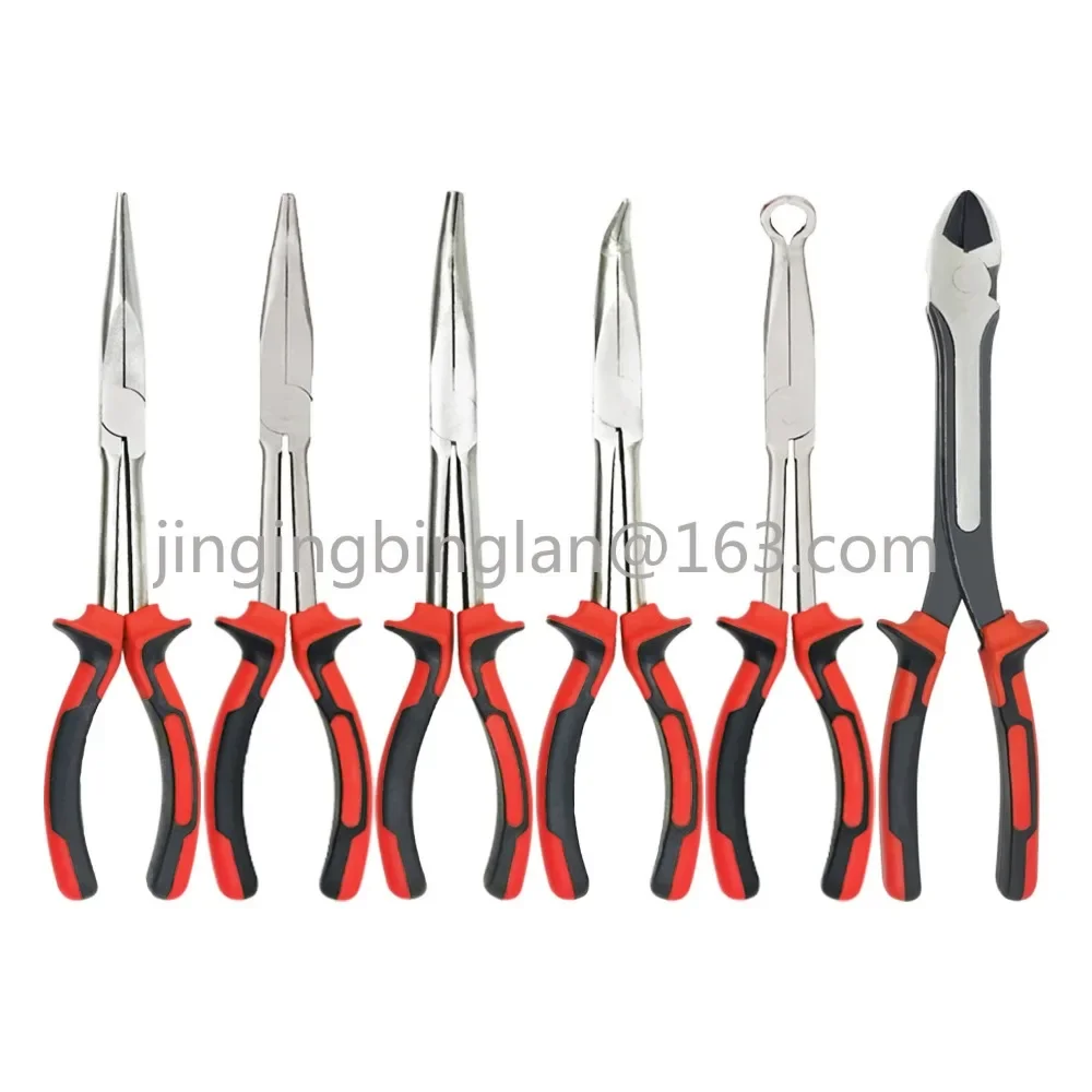 Extended pliers pointed nose pliers set 11 inches 16 inches plus long handle 45 ° head 90 ° head curved mouth pliers O-shaped cl