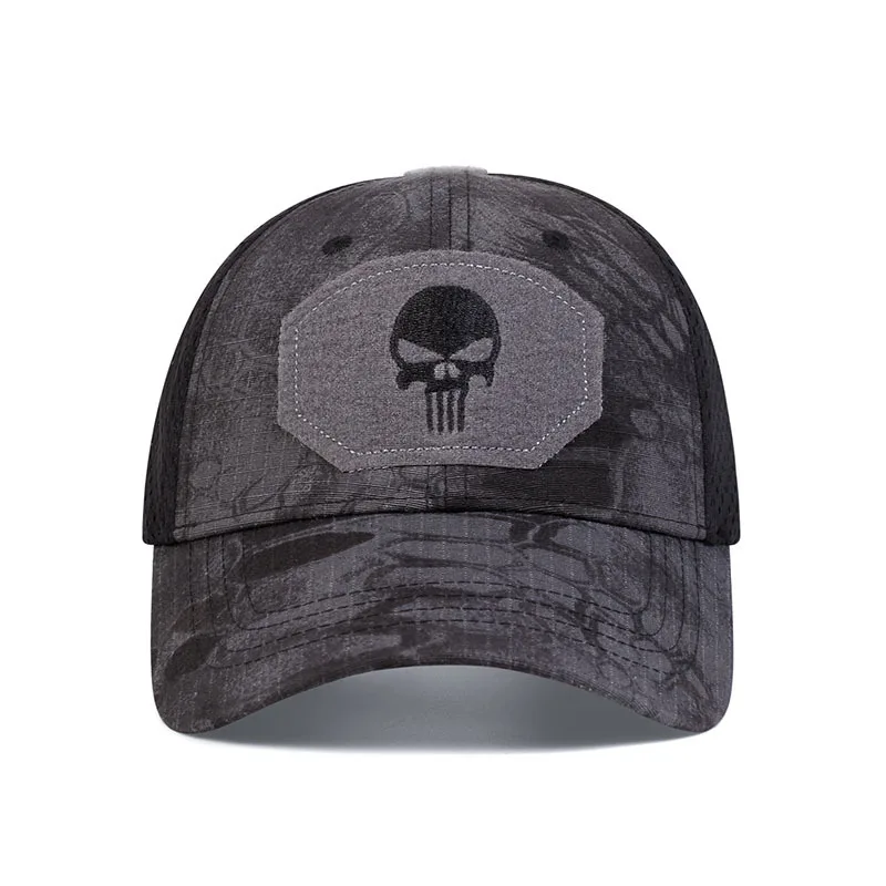 Unisex Skull Embroidery Lable Breathable Baseball Caps Spring and Autumn Outdoor Adjustable Casual Hat Sunscreen Hat