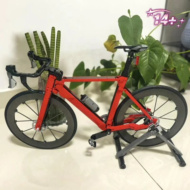 New 1015Pcs Road Racing Bicycle Model Bike Building Block Assemble Puzzle Model For Holiday Ornament Gifts view 6