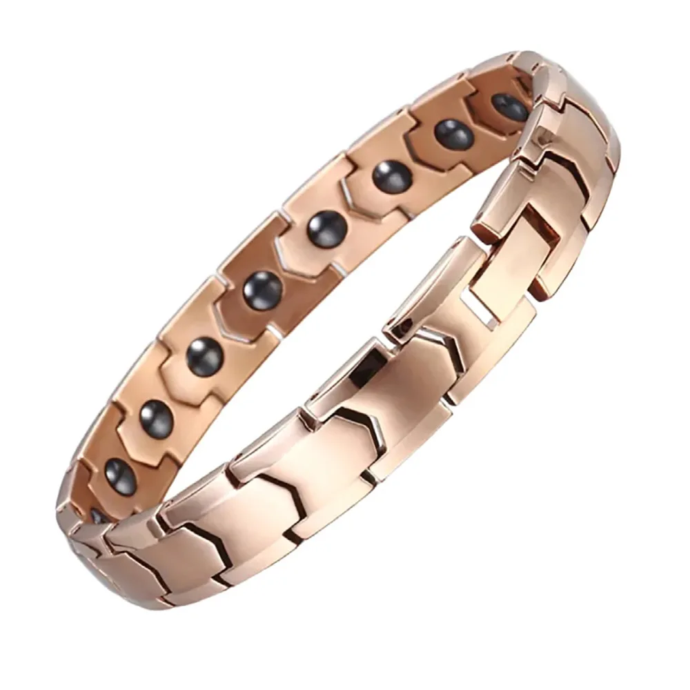 Trendiges 10MM Edelstahl Permanentmagnet Magnetarmband für Damen und Herren Metall HipHop Paar Schmuck Geschenk – Detail 1