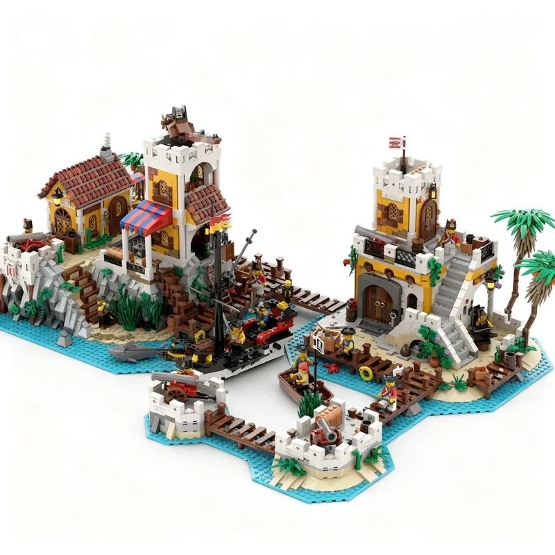 4311-teiliges Piraten-Serie Imperialer Handelsposten Modell, Anpassbares MOC DIY Montage-Bausteine-Set, Technologie-Geburtstagsgeschenk