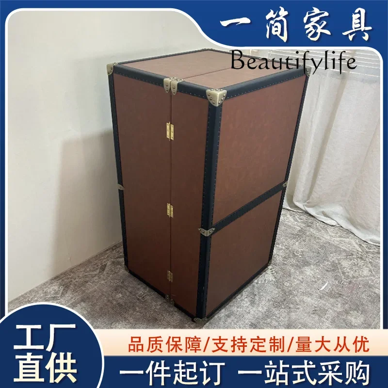 R mittelalterliche Retro-Möbel, Weinschrank im Kofferstil, französischer kreativer Beistellschrank, nordischer Modedesigner