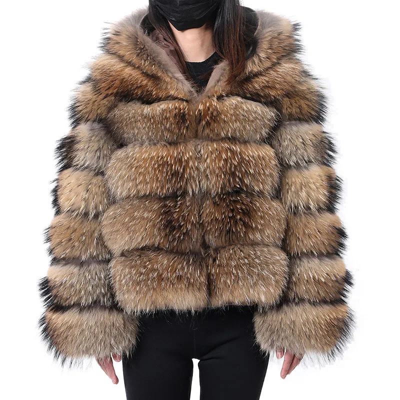 Maomaokong 2022 new Woman Natural Real fur coat Women's winter coats super hot Raccoon fur jacket Female clothing