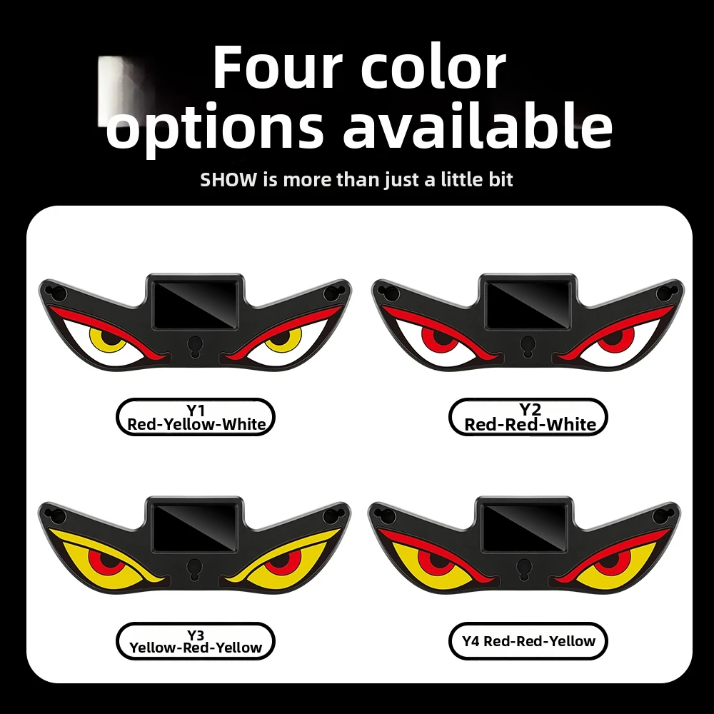 Car rear window expression LED light dynamic devil's eye triangular side window decorative light solar fun atmosphere light