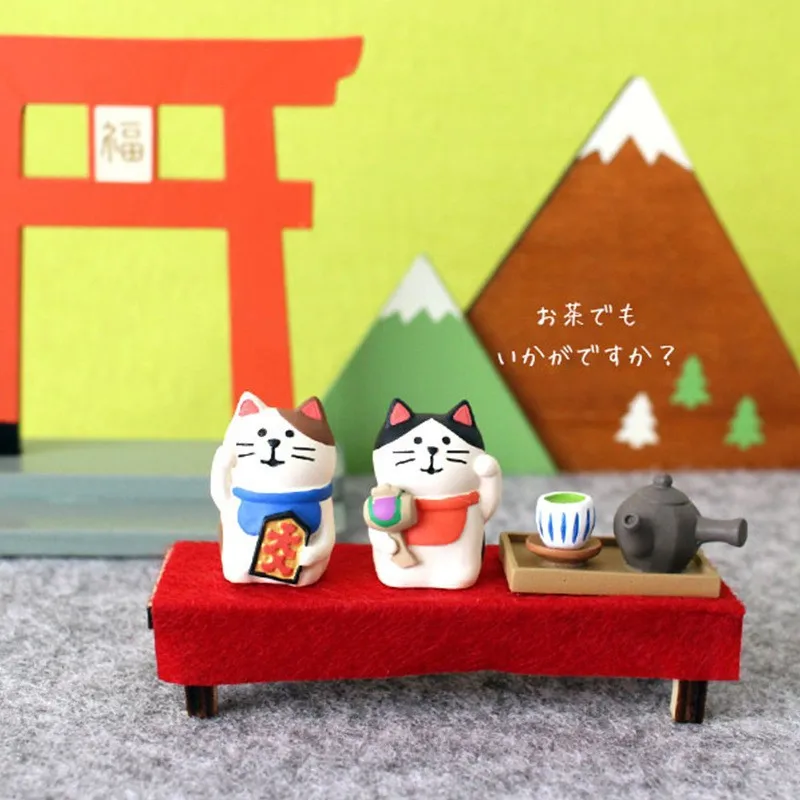 Lucky Fortune Cats Cute Ornament Zakka New Year Koi Carp Shiba Inu Miniatures Japanese Style Home Decoration Resin Crafts Gifts