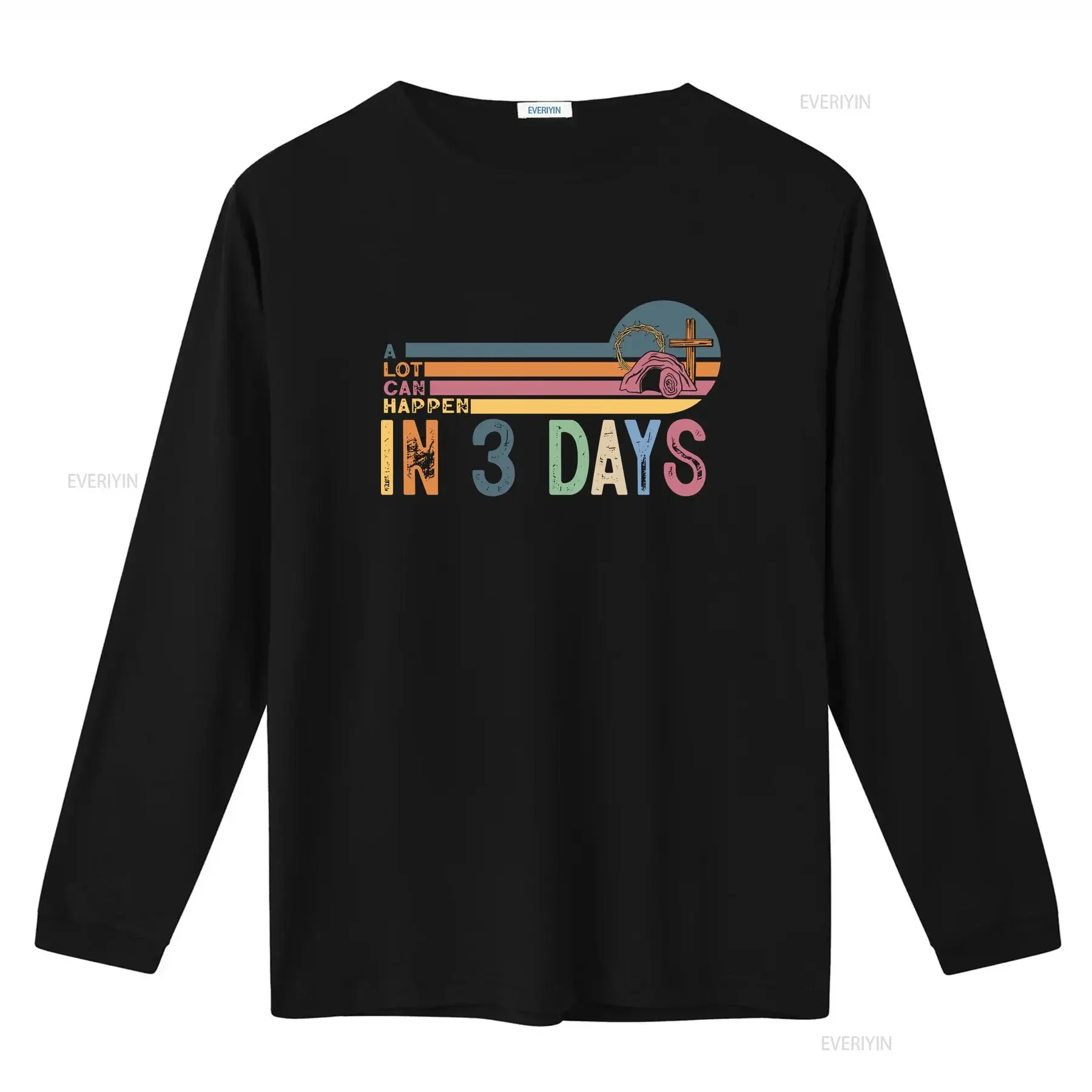 الكثير يحدث في 3 أيام تي شيرت الجمعة الجيدة عيد الفصح يوم سعيد هو صعود المسيحية SweaT خمر غسلها مريحة #3