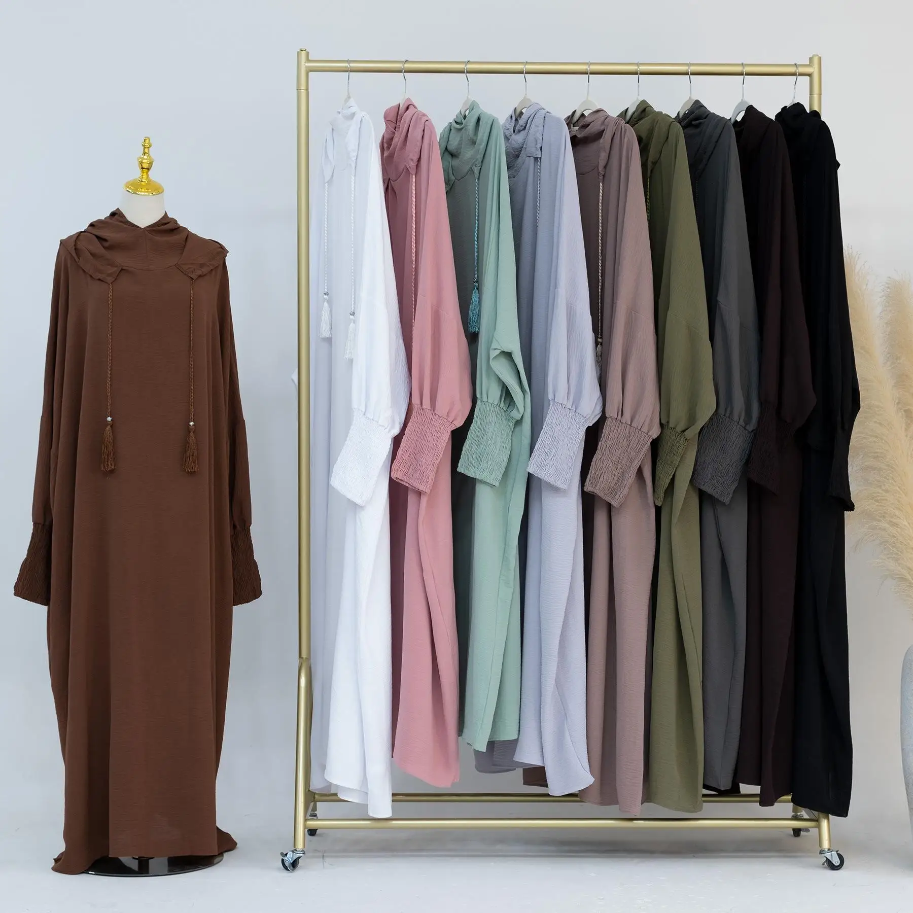 

2023 Lo Dubai Pure Color Tiktok Dr LR663 Autumn Season Svel Однотонная одежда без бренда китайского происхождения