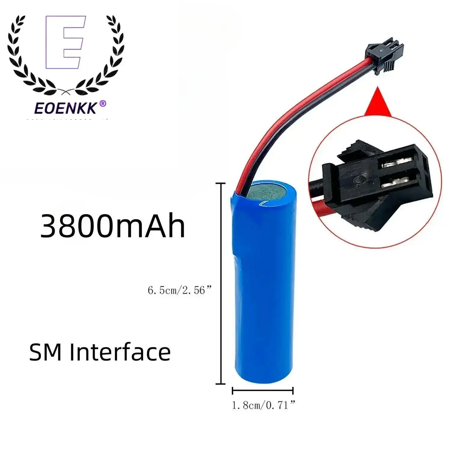 3.7V Rechargeable Battery 3.7V 18650 3800mAh 18650 Rechargeable Battery Lithium ion 18650 Battery SM Plug