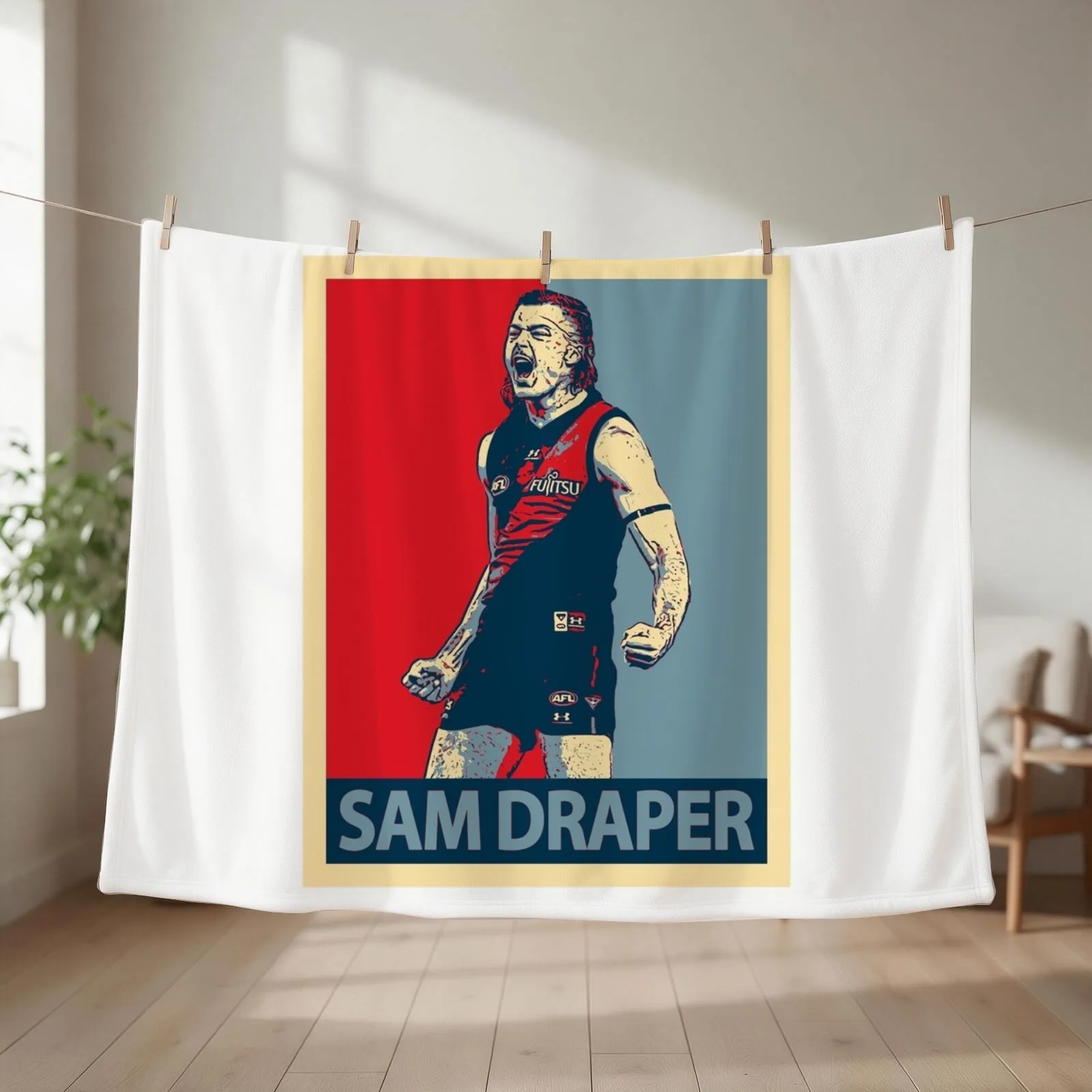 Sam Draper Throw Blanket couch cozy soft plush fuzzy picnic outdoor blanket