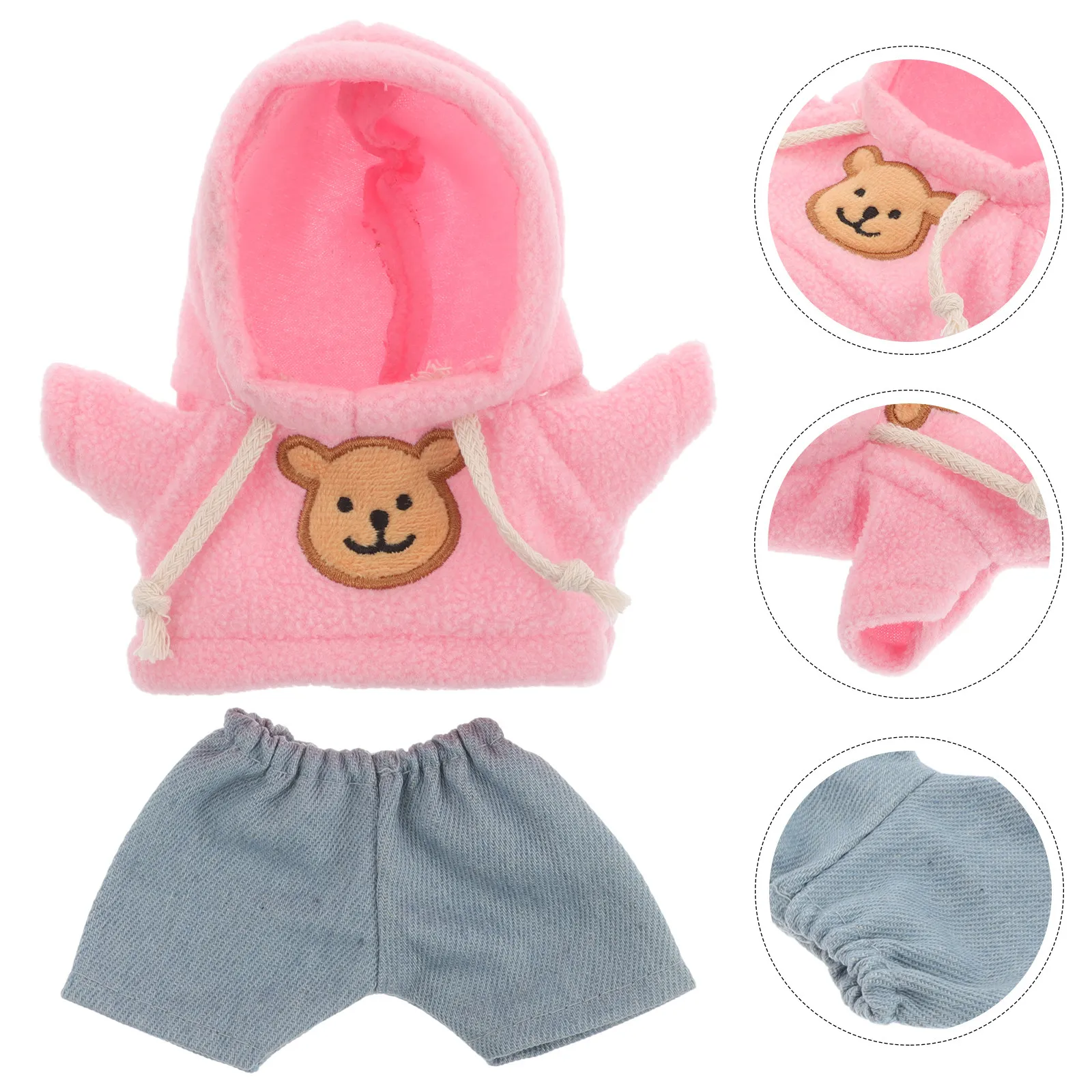 

20Cm Bear Clothing Set Hooded Sweater and Trousers Cute Stylish Design for Stuffed Animal Fashion Display Playtime