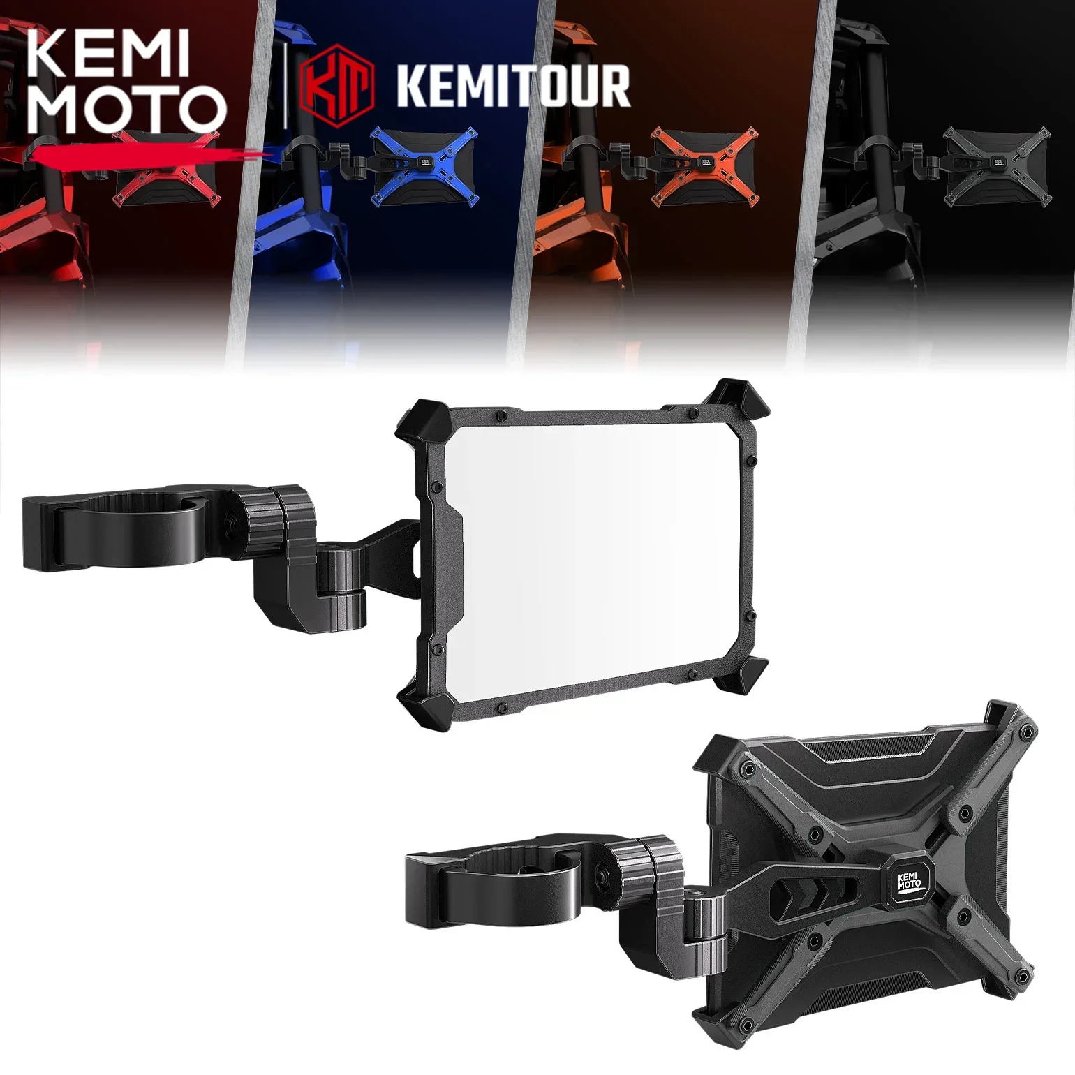 

KEMIMOTO UTV CNC Aluminum Side Mirrors For 1.65-2" Roll Bars Compatible with Polaris RZR For Can Am Maverick X3 For CFMoto