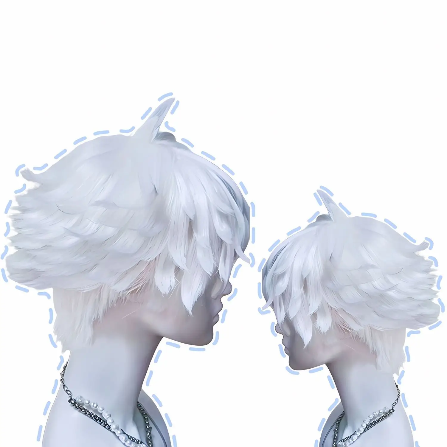 Peruka do cosplayu Jujutsu Kaisen Gojo Satoru, luźne włosy 5t5 i styl z kolcami do góry, wersja anime con, cosplay Final Fantasy, męska