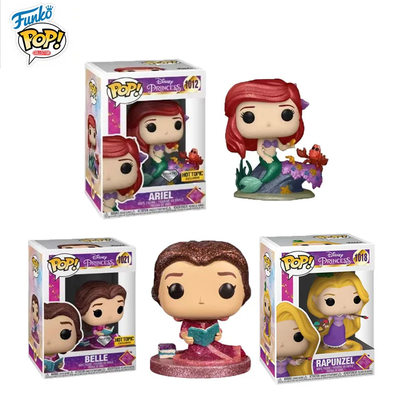 

Funko POP Original Disney Princess Anime Figure Rapunzel Ariel Belle Action Figure Toys for Boys Girls Gift Collectible Model
