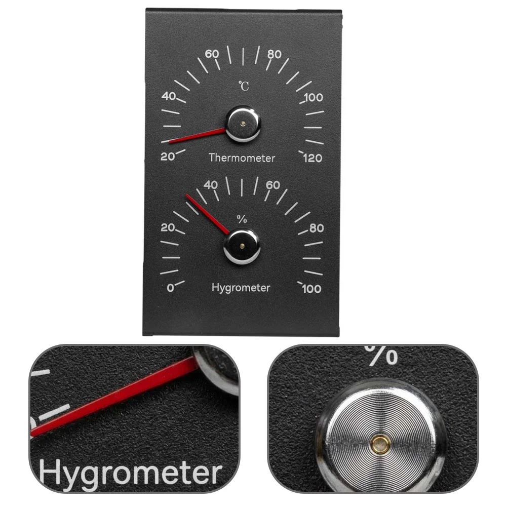 Sauna Room Wall Mounted Thermometer Hygrometer Analog Type for High Temperature Resistance in Steam and Bath Areas
