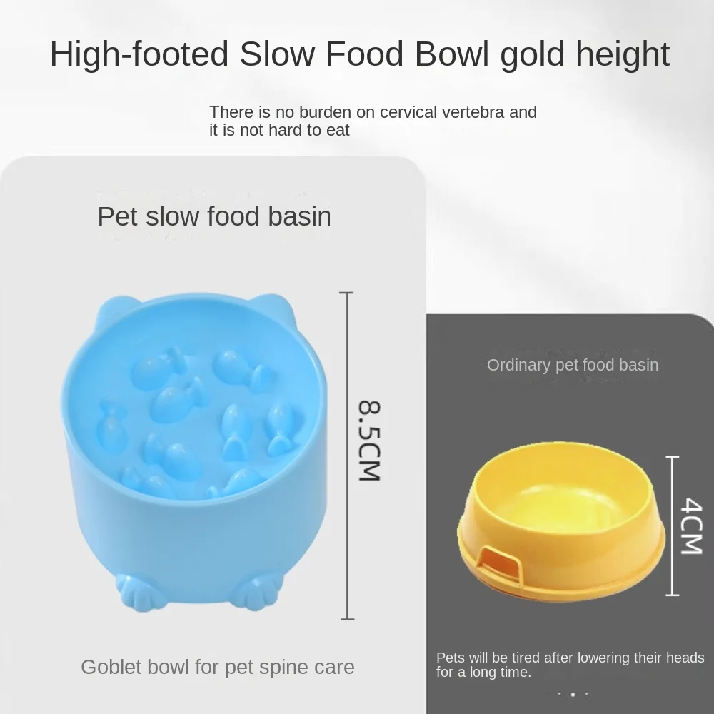 Новая миска для кошек 8 см, анти-дусевая миска для кошачьего корма на высоких ножках, защита шеи, товары для домашних животных, миска для риса, домашнее животное
