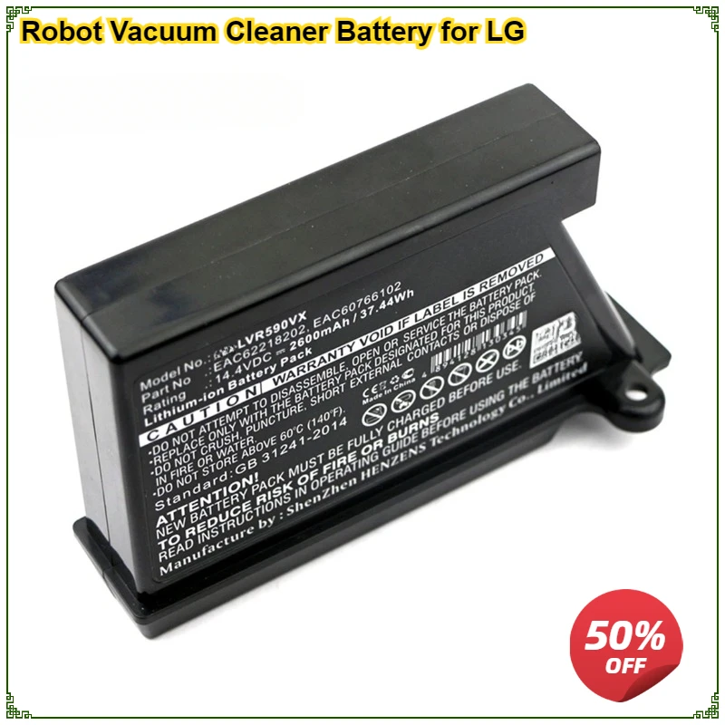 

Robot Vacuum Cleaner Battery for LG VR6270LVB VR6270LVMB VR63455LV VR64604LV VR6370LVM VR64701LVMP VR64702LVMB VR64702LVMT